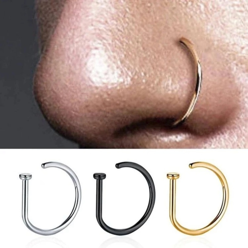 3pcs Unisex Fake Piercing Nose Ring